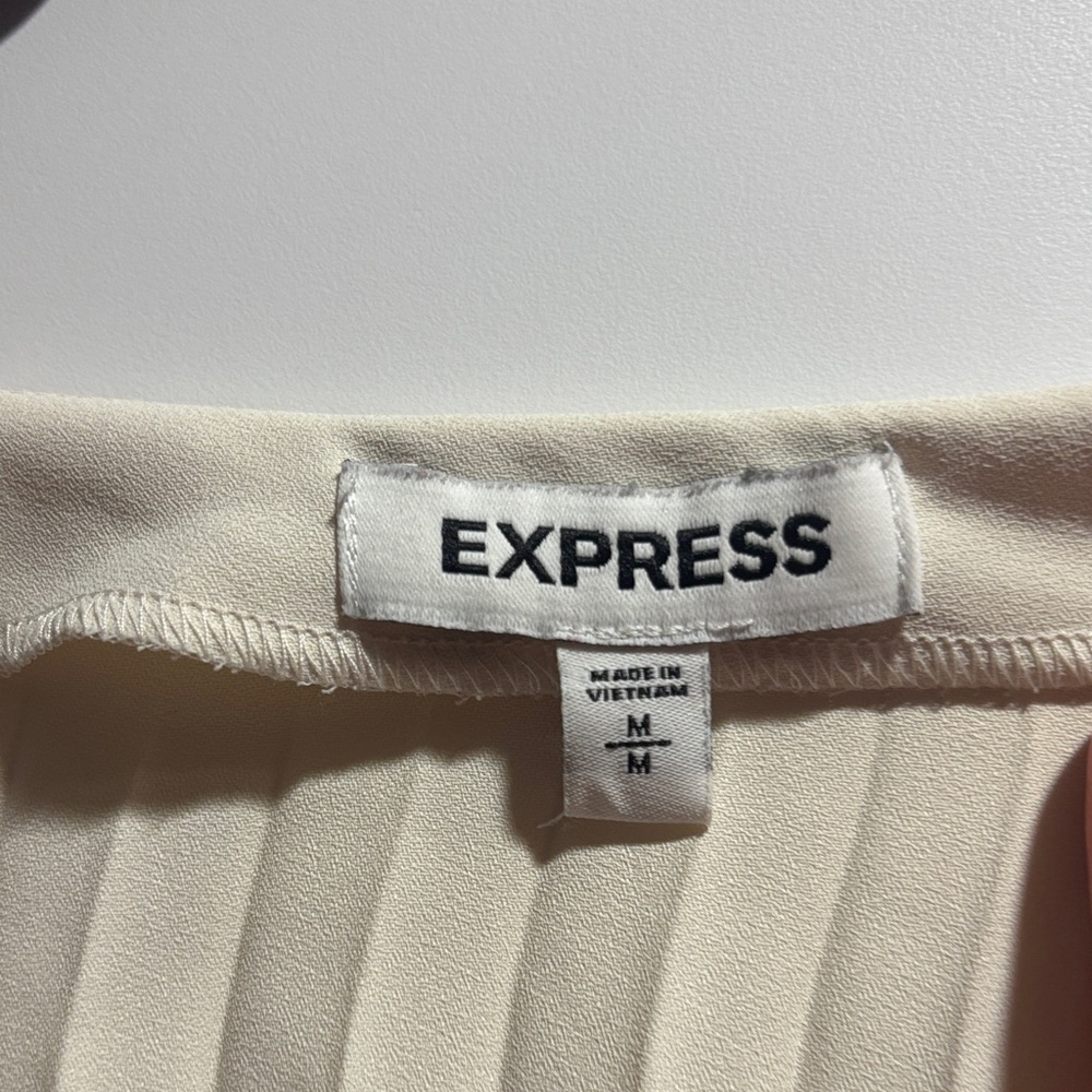 Express Cream V-Neck Blouse - Picture 2 of 4